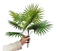 Urier 1Pack Tropical Plants Faux Palm Plant,20" Artificial Leaves for Decoration,Plastic Plants for Decoration Indoor,Palm Leaf Ceiling Fan for Tabletop Centerpieces Party Home Decor(Green)