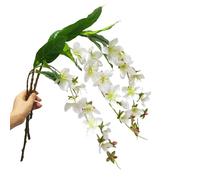 Urier 3Pieces Fake Hanging Plants Artificial Jasmine Flower,31" Hanging Flowers Silk Flowers,Faux Flowers That Look Real for Party Home Wedding Decoration(White)