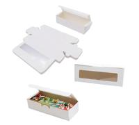 Urier 40 Pieces Small Pastry Boxes with Window,Small Bread Box,Packaging for Baked Goods,Muffin,Cookies,Candy,Chocolate,Macaron,Takeout Boxes (White, 7X2)