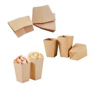 Urier 50 Pieces Brown Kraft Paper Popcorn Boxes,Mini Popcorn Containers for Party Supplies,French Fry Cups,Easter Popcorn Boxes for Movie Theaters Amusement Parks Themed Party (Brown)