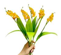 Urier Artificial Flowers Lily of The Valley,Faux Flower Stems for Wedding,Silk Flowers for Wedding,Party, Floral Arrangements Home Centerpiece Table Decoration (6, Orange)