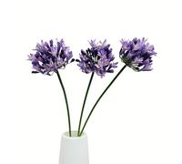 Urier Large Artificial African Agapanthus,Long Stem Artificial Flowers for Tall Vase,Silk Plants for Home Decor Indoor, Silk Flowers for Wedding Bouquet Office Party Decor (3, Purple, 26")