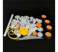 URIMPAVIDO 82PCS Plastic Gears Set Motor Gear Accessories for DC Motor DIY Model Toys RC Car Robot Gear Replacement Module 0.5 Gears Axle Tire Gear Belt Bushings Rack DIY Set