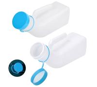 Urinal, 2 Pack Urinals for Men with Glow Lid in The Dark,1000ml Male Urinal Pee Bottle with Spill Proof Screw Green Cap for Travel & Urine Collection(2 PACK)