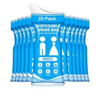 Urinal Bag,20 Pcs 900ML Disposable Urinal Emergency Urine Bag,Emergency Portable Pee Bag,Unisex Urinal Bag,Travel Camping Leak Proof Pee Bags for Camping,Traffic Jams,Pregnant,Patient, Kids (Blue)