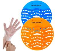 Urinal Deodorizer Screens 16 Pack Anti-Splash Urinal Screen Urinal Deodorizer Odor Freshener for Public Restrooms Restaurants Cafes Bars Schools Fits Wet & Dry Urinals(8pcs Blue+8pcs Orange)