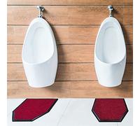 Urinal Floor Mats (2 Pack) - Reusable/Washable Urinal Floor Rug | Non-Slip Urine Mat | Absorbent Deodorization Urinal Carpet | Men's Restroom Pee Pad - Bathroom Floor Protector