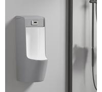 Urinal for Men, Automatic Sensor Wall Mounted Urinal with Flush Valve, Spill Proof Design for Public Toilets, Schools, Hospitals, Bars