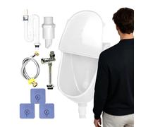 Urinal Mounted with Lid - Spill-resistant Wall Mounted Toilet, Compact Pipe Urinal, Convenient Men's Toilet | Garage, Cam Installed Toilet Light