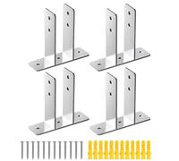 Urinal Partition Bracket, Versatile Fixtures Hardware, 3.98x3.58x1.26 Inches Divider Panel with 4 Pieces, Sturdy Metal Toilet Fixture, Partition Support with Sturdy Design, Toilet Bracket for Restroom