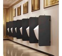 Urinal Partition Divider Screen, Modern Urinal Privacy Panel, Artificial Wood Public Toilet Partition for Men's, Rounded Corners, for Hotel Restroom Malls Schools Public Places(2 pack)