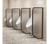 Urinal Partition Screen, Wall-Mounted Translucent Privacy Panel with Metal Border, No Exposed Screws - Ideal for Bars and Offices