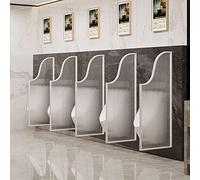 Urinal Partition Screen with Tempered Glass for Public Restrooms