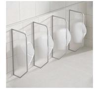 Urinal Partition Urinal Divider Men Urinal Privacy Screen Baffle, Stainless Steel Toilet Bathroom Partition With Tempered Glass, Urinal Screen Toilet Partition For School,Silver-3 Pcs Made in China