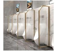 Urinal Partition Urinal Divider Men'S Urinal Partition Divider With Tempered Glass, Stainless Steel Frame Public Toilet Privacy Screens, Urinal Partition Screen Baffle Fo,Gold1-4 Pcs