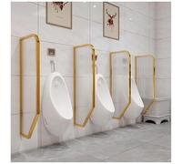 Urinal Partition Urinal Divider Men'S Urinal Privacy Baffle With Tempered Glass, Wall Mounted Public Toilet Partition Divider, Urinal Privacy Screen Baffle For Hotel, Sch,Gold 4-5 Pcs Made in China