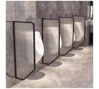 Urinal Partition Urinal Divider Men'S Urinal Restroom Partition, Tempered Glass Urinal Privacy Waterproof Baffle, Urinal Divider Screen Panel For Hotel, School, Shopping,Black-5 Pcs Made in China