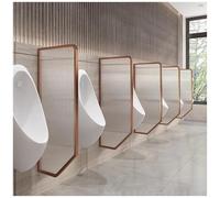 Urinal Partition Urinal Divider Men'S Urinal Restroom Partition, Tempered Glass Urinal Privacy Waterproof Baffle, Urinal Divider Screen Panel For Hotel, School, Shopping,Rose Gold-5 Pcs Made in China