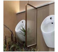 Urinal Partition Urinal Divider Public Toilet Partition Screen, Men's Urinal Restroom Partition with Tempered Glass+Stainless Steel Frame, Urinal Privacy Screen Baffle Fo,Gold-4 Pcs