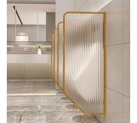 Urinal Partition Urinal Divider Tempered Glass Men'S Urinal Partition, Pubulic Toilet Partition Screen With Gold Stainless Steel Frame, Floor-Mounted Urinal Divider, Suit,Gold-5 Pcs Made in China