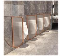 Urinal Partition Urinal Divider Tempered Glass Toilet Partition Screen, Wall Mounted Public Toilet Partition Divider, Men Urinal Privacy Screen Baffle For Hotel, Schools,Rose Gold-3 Pcs Made in China