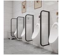 Urinal Partition Urinal Divider Tempered Glass Urinal Partition Divider, Wall Mounted Public Toilet Privacy Screens With Stainless Steel Frame, Urinal Privacy Screen Baff,Black-3 Pcs Made in China