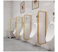 Urinal Partition Urinal Divider Tempered Glass Urinal Partition Divider, Wall Mounted Public Toilet Privacy Screens With Stainless Steel Frame, Urinal Privacy Screen Baff,Gold-4 Pcs Made in China