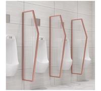 Urinal Partition Urinal Divider Tempered Glass Urinal Partition Urinal Divider, Men'S Urinal Privacy Waterproof Baffle With Stainless Steel Frame, Toilet Partition Screen,Rose Gold-5 Pcs Made in China
