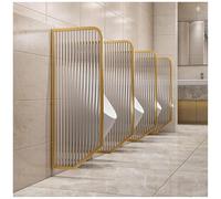Urinal Partition Urinal Divider Toilet Partition Divider, Tempered Glass Men'S Urinal Privacy Baffle, Urinal Divider Screen Panel For Hotel, Schools, Shopping Malls Publi,Gold-5 Pcs Made in China