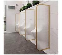 Urinal Partition Urinal Divider Toilet Partition Screen, Men'S Urinal Privacy Waterproof Baffle With Tempered Glass, Wall Mounted Urinal Divider Screen Panel For Hotel, S,Gold-100cm-5 Pcs Made in
