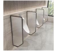 Urinal Partition Urinal Divider Urinal Screen Toilet Partition, Wall Mounted Urinal Privacy Screen Baffle With Tempered Glass, Men'S Urinal Restroom Partition For Schools,Silver-4 Pcs Made in China