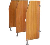 Urinal Privacy Screen - Wooden Waterproof Floor-Standing Divider for Public Restrooms, Bathrooms, and Hotels - 3-Piece Set