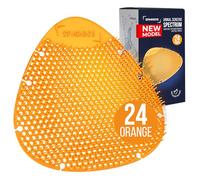 Urinal Screen Deodorizer (24 Pack) - Urinal Cakes - Fresh 3d Wave Anti-Splash - Odor Protection for Toilets in Bathroom Office Stadiums Schools with Free Gloves - 24 pcs Orange Spectrum Model