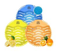 Urinal Screen Deodorizer, Anti-Splash Urinal Bulk Blocks Pads Mats Scented Odour Neutraliser Filter for Bathroom, Offices, Restaurants, Schools, Etc. Fits Any Urinal 24pcs Ocean Breeze/Lemon/Orange