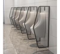 Urinal Screen Partition, Wall-Mounted Stainless Steel Privacy Divider for Public Toilets, Decorative Glass Panel Room Separation