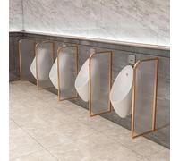 Urinal Screen Privacy Divider, Stainless Steel Frame with Tempered Glass, Urinal Baffle for Public Toilet Partitions, Single Unit