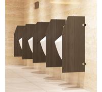 Urinal Screen Toilet Partition, Wall-Mounted Waterproof Men Urinal Screen Toilet Partition with Accessories for Schools Shopping Malls Public Places(Brown-2pcs)