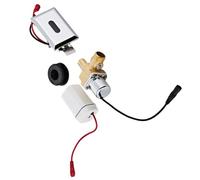 Urinal Sensor Flush Valve Fully Automatic Infrared Toilet Solenoid Valve Having 30-100 Cm Adjustable Sensing Range G1/2 Inlet Dc 6v for Commercial Restrooms - Silver(A)