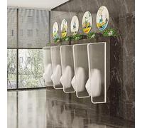 Urinal Tempered Glass Privacy Partition, Divider Screen For Hotels/Offices/Bars, White 3pc