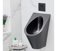 Urinals 304 Stainless Steel Urinal For Men Wall Mounted Induction Urinal Male Urinals With Sensor Commercial Toilet Space-Saving Urinals For Garage Hotel Shop School Hospital Bar(Black)