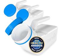 Urinals for Men Glow in The Dark Lid by Tilcare (3 Pack) - 32oz/1000mL Thick Plastic Mens Bedpan Bottle with Screw-on Lid - Spill Proof Urinary Chamber - Male Portable Travel Pee Bottles