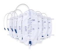 Urinary Drainage Leg Bags 1000ml Catheter Leg Bags with Anti-Reflux Valve and 2 Adjustable Elastic Cloth Straps, Easy Drainage Flip, 10 Pack