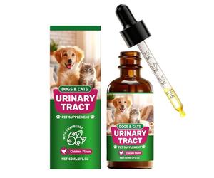 Urinary Support For Dogs - 60ML Flavored Health Drops, Digestive And Kidney Care Supplement | Puppy Kitten Small Medium Large Breed Wellness, Home Travel Feeding Aid, Natural Liquid Support For Canine