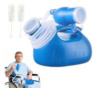 Urine Bottles Male, Portable Urinal Bottles for Men Women Urine Bottle 2000ml, Lidded Leak-Proof Design with 1.6M Hose and Cleaning Brush, Suitable for Motorists Hospitals Camping Elderly Care(Blue)