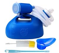 Urine Bottles Male， Spill-Proof Urinal for Men Female Portable Urine Bottle with Cleaning Brush for Bedridden Person, Elderly(Blue)
