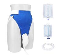 Urine Collection Wearable Bag Catheters for Men Reusable Wearable Silicone Urine with 2 Urine Catheter Bags (2000 ML*1+1000 ML*1) (Large)