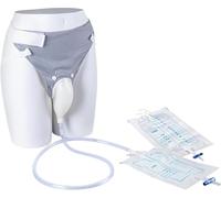 Urine Drainage Bag for Men, Portable, Silicone Urine Collector, Urinal Pee Holder, Portable Incontinence Trousers, Reusable, Leak-Proof Leg Pee Catheter (Normal Man)