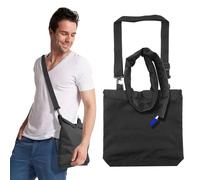 Urine Drainage Bag Holder with Catheter Tube Cover, Catheter Bag Covers with Adjustable Shoulder Strap (Black)