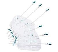 Urine Dranable Leg Bags 500ml, Short Tube with Lever Tap x 5 Bags - Includes Leg Bag Straps