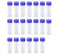 Urine Specimen Cups with Lids- 20 Pcs 25-30ml Stool Containers Sample Bottles for Urine Test & Collection, Plastic Urine Cups Specimen Tubes with Spoon Lid for Laboratory Medical Use School